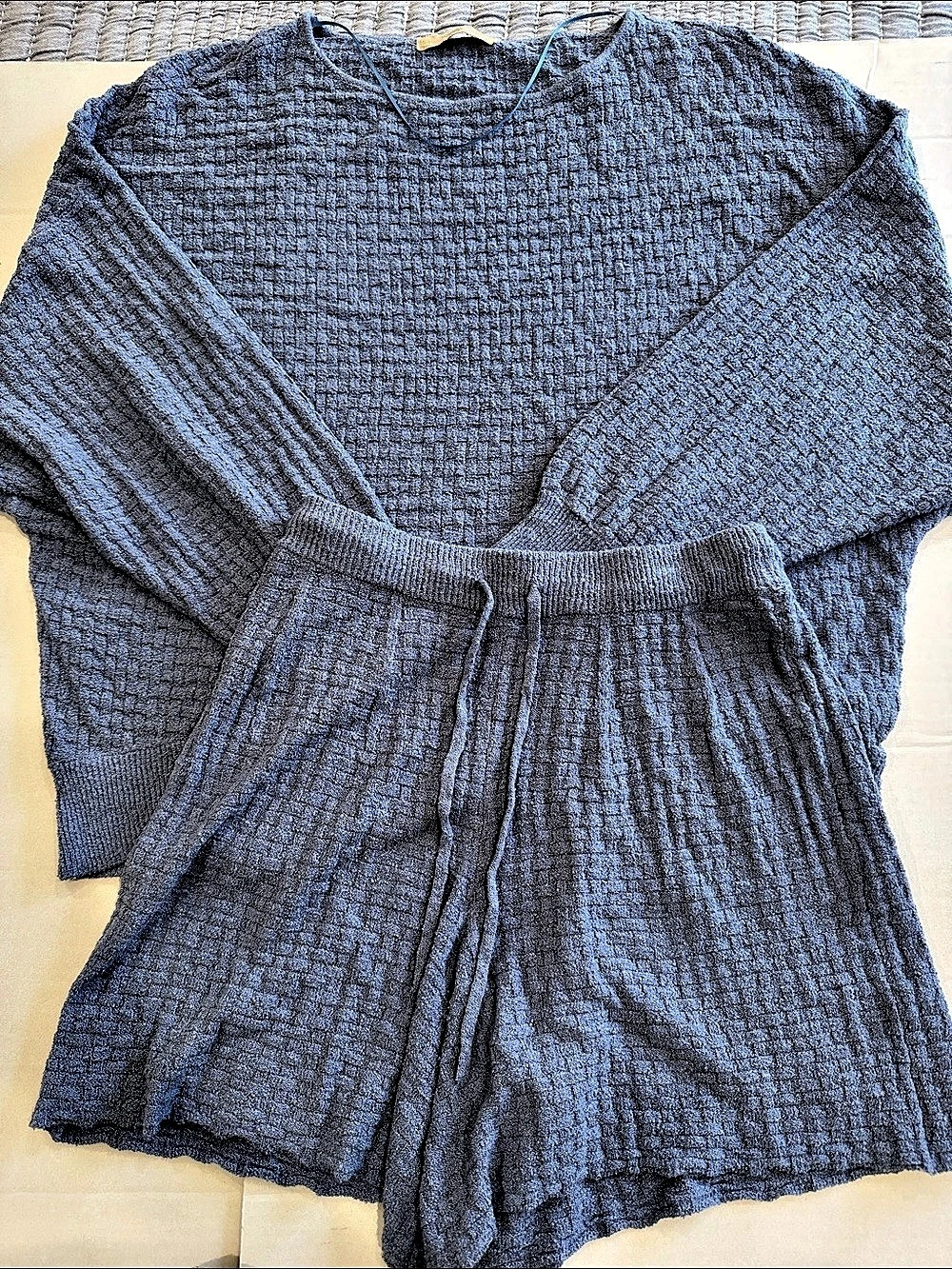 Free People free-est Rowan Sweater Short Set Blue Medium